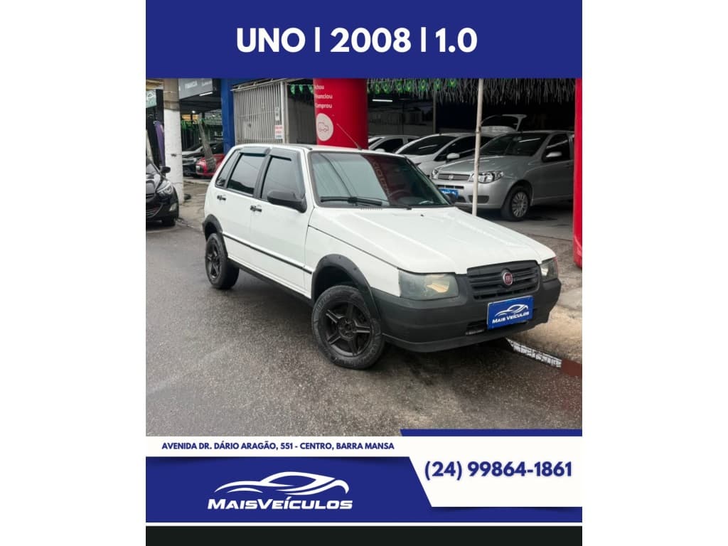 FIAT UNO 1.0 MPI MILLE FIRE 8V FLEX 4P MANUAL 2008 foto 1